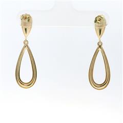 14k Yellow Gold Tear Drop Dangle Earrings